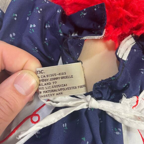 Raggedy Ann & Andy Doll Set - Red and Blue - Picture 8 of 10